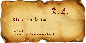 Kiss Loránd névjegykártya