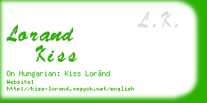 lorand kiss business card